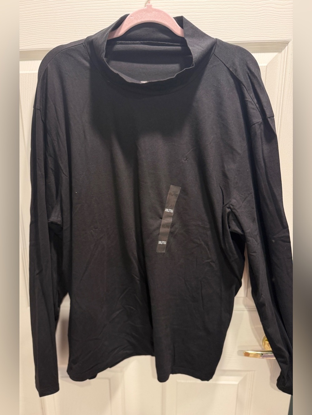Calvin Klein Mens Long Sleeve Mock Neck Shirt Black XXL NWOT - Picture 2 of 6